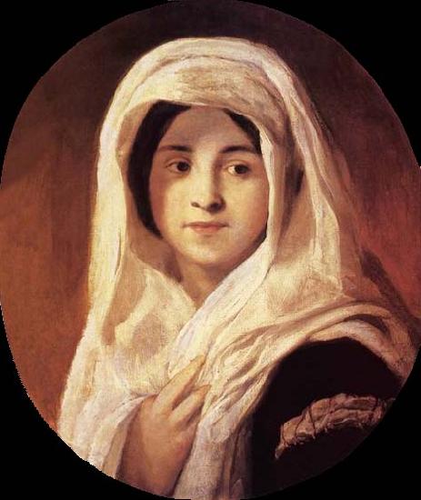 Brocky, Karoly Portrait of a Woman with Veil